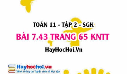 Bài 7.43 trang 65 Toán 11 tập 2 Kết nối tri thức